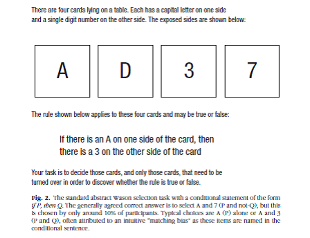 philosophy experiments wason selection task